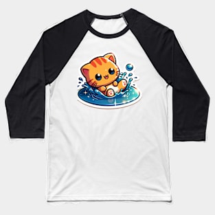 kitty in a puddle Baseball T-Shirt